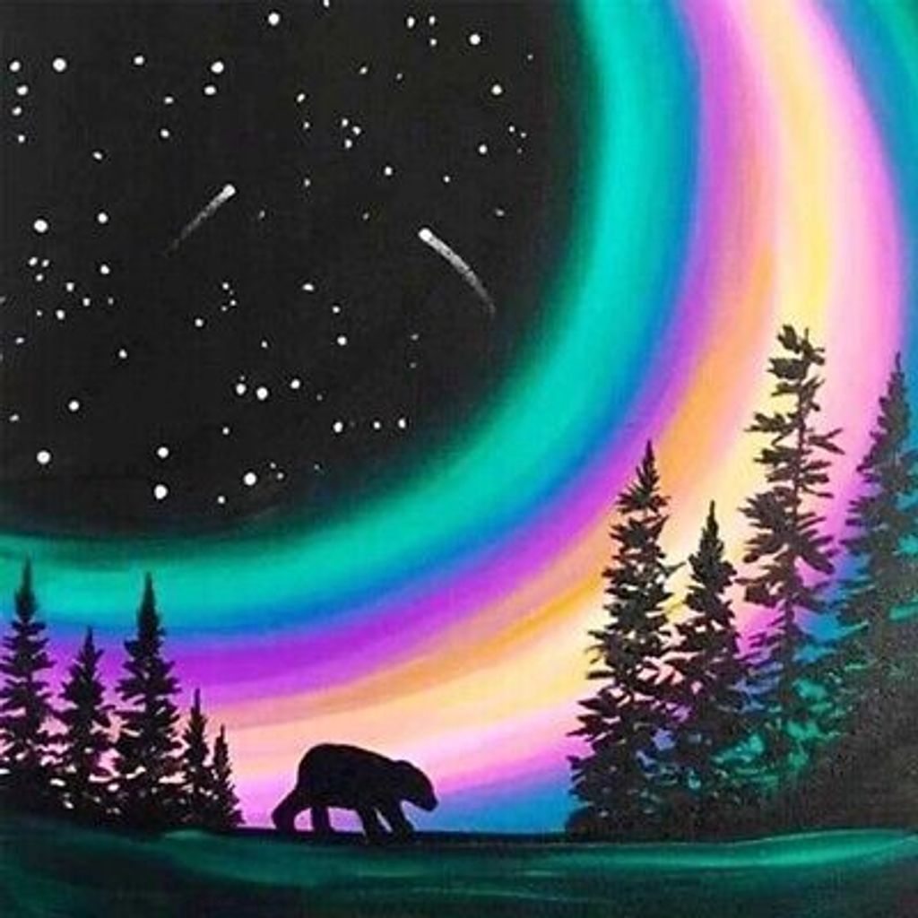 40x30 Diamanten Malerei Zum Selbermachen DIY Diamond Painting Aurora Borealis