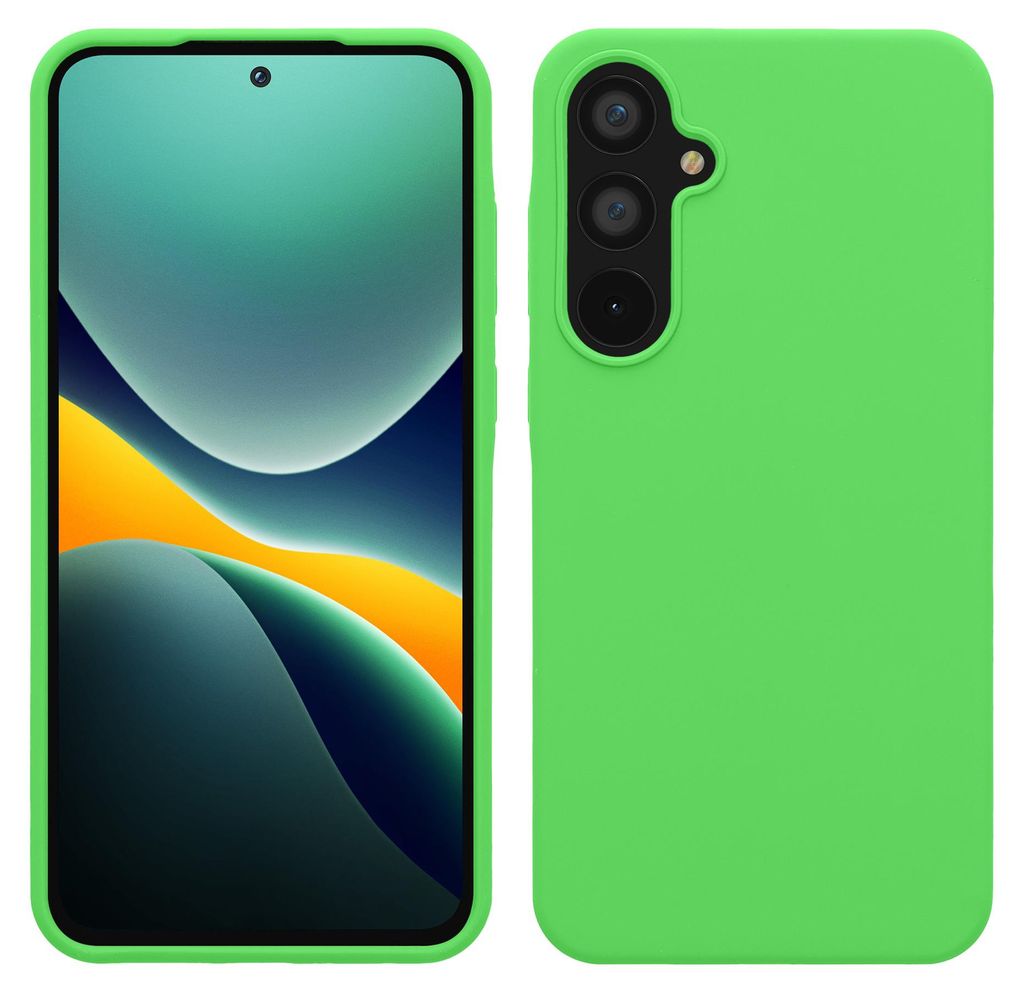 kwmobile Handyhülle für Samsung Galaxy A55 5G Hülle - Case Silikon - Kabelloses Laden - Schutzhülle Cover in Limettengrün