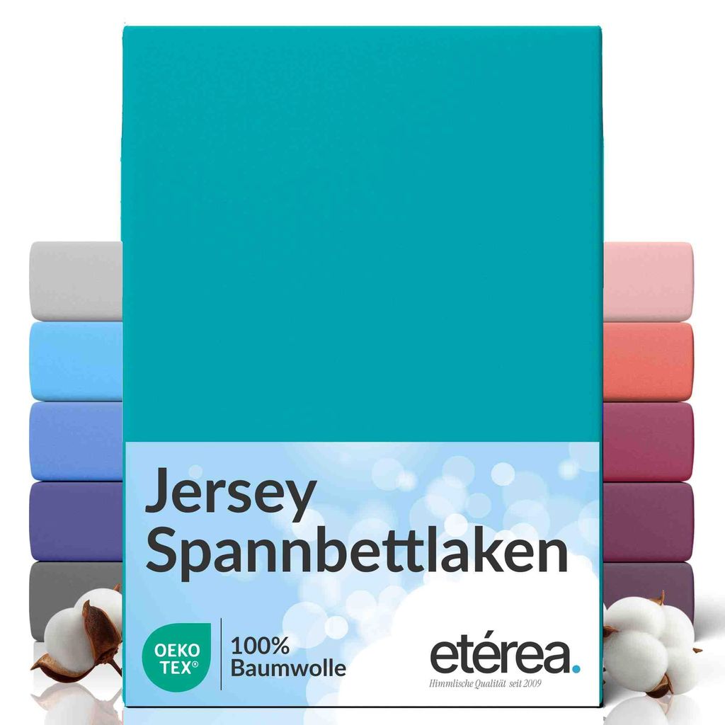 Jersey Spannbettlaken 90x200 - 100x200 cm, 100% Baumwolle Produktbild 