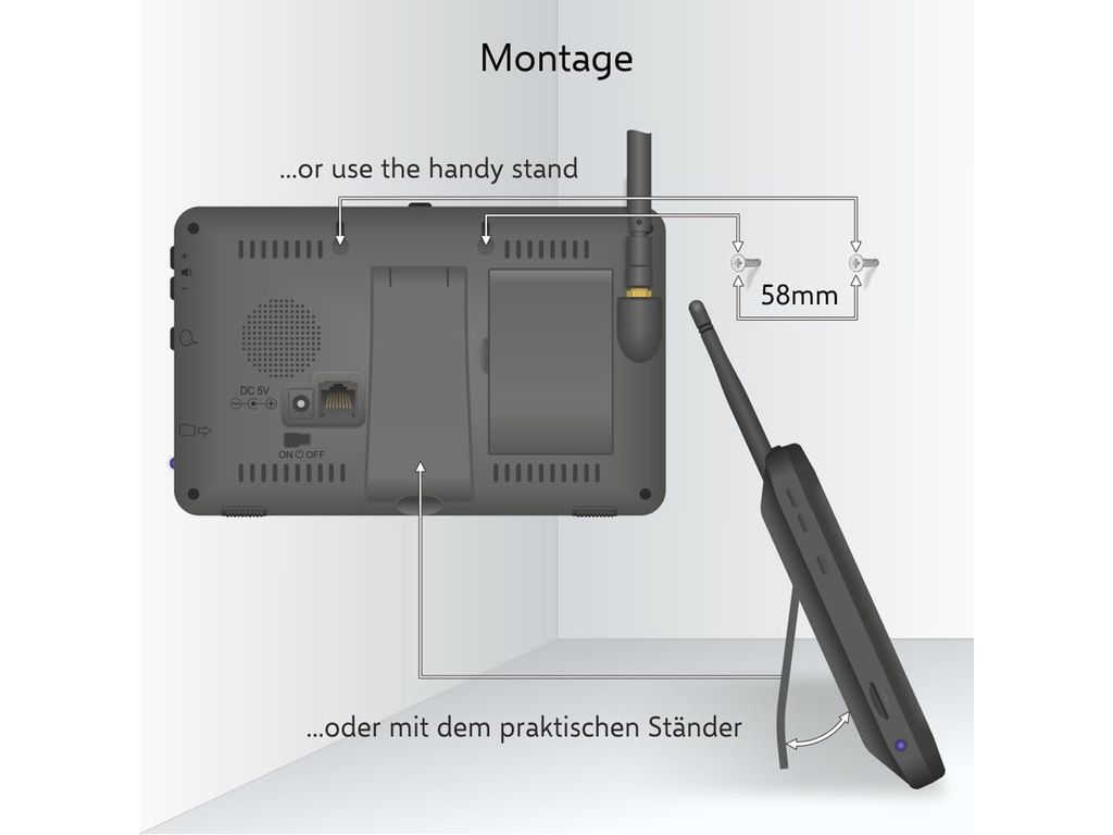 IP Überwachungskamera Set mit Aufzeichnung, 7 Zoll Monitor, Produktbild 11