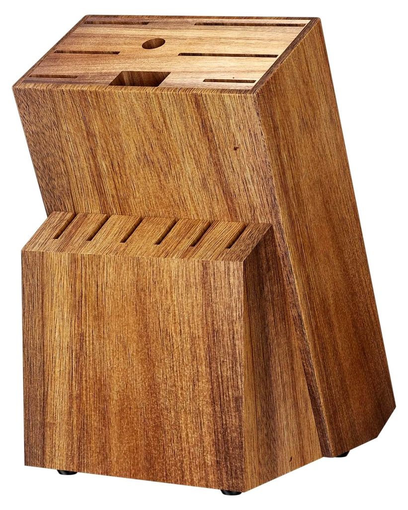 Messerblock Ohne Messer, Messerhalter Unbestückt mit 14 Schlitze, Universal-Messerblock aus Holz, Küche Messerhalter, Messerregal, Rutschfester M...