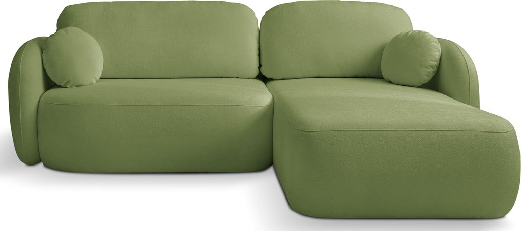 Modernes Ecksofa Lotte mit Bettkasten – Schlafsofa mit Schlaffunktion & Bettfunktion, L-Form Couch mit Ottomane - Rechts – Bequeme Polstergarni...