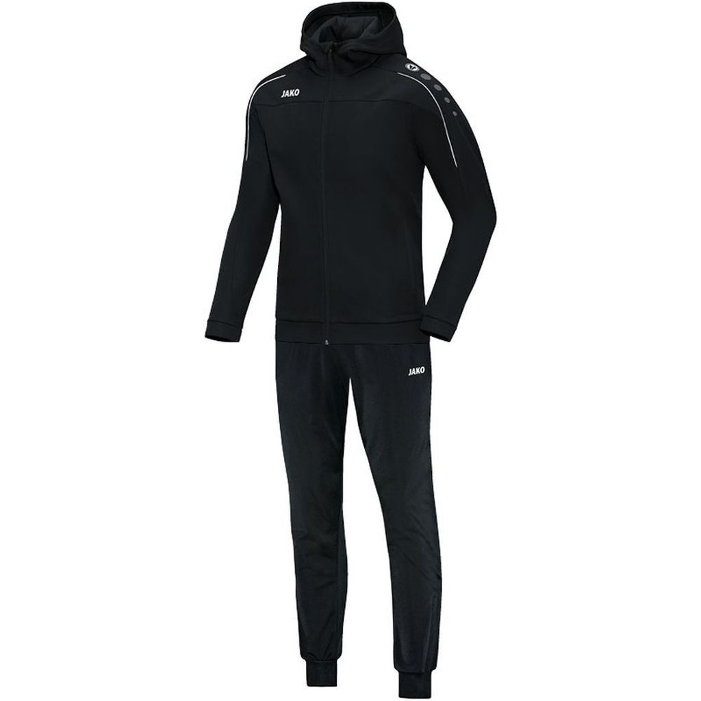 JAKO Damen Trainingsanzug Polyester Classico mit Kapuze, Farbe:schwarz, Größe:36