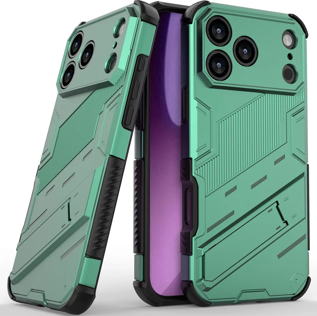 Custodia iPhone 17 Pro Max Verde Militare | Hybrid TPU PC Antiurto Stand