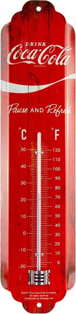 Nostalgic-Art - Thermometer - Coca-Cola - Coca-Cola Logo Red