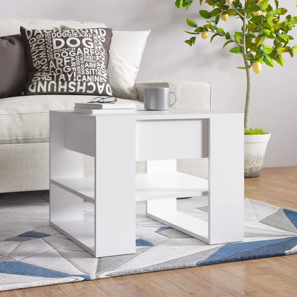 Maison Exclusive - Tavolino bianco 55,5x55x45 cm Materiale ligneo
