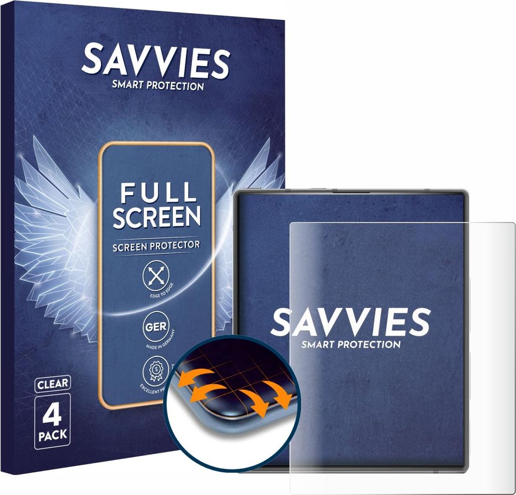 4x Savvies Fullscreen Schutzfolie für Ikko MindOne Pro Displayschutz Folie Fullcover Klar Transparent