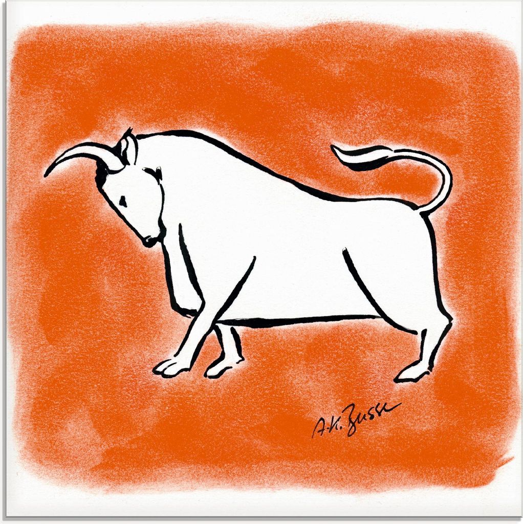 ARTland Glasbild Serie Sternzeichen Stier Größe: 50x50 cm