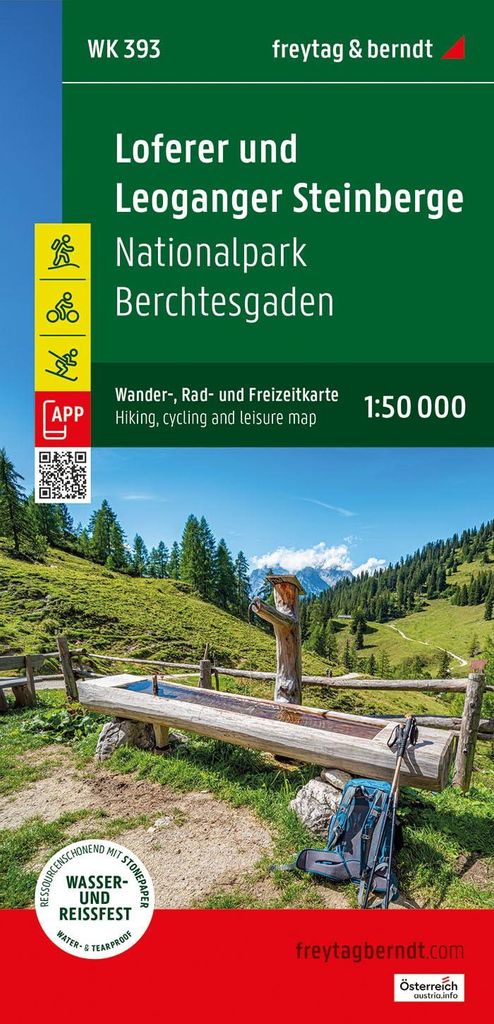 freytag & berndt Wanderkarte WK 393 Loferer und Leoganger Steinberge, Nationalpark Berchtesgaden 1:50.000: mit APP, wasserfest und reißfest