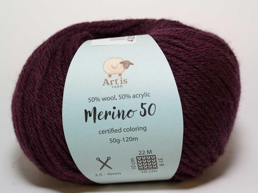 Merino 50 Art'is Yarn 50% Wolle, 50%.Polyacryl | Produktbild 