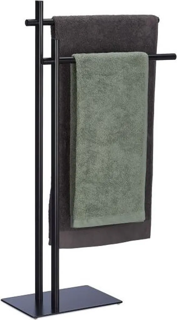 Porte-serviettes sur pied en acier chromé pour salle de bain design