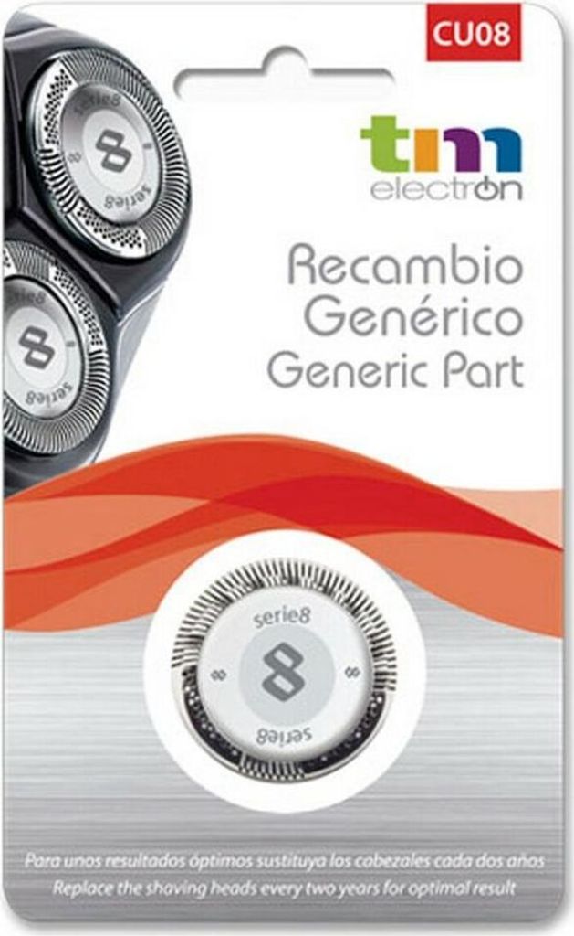 TM Electron Generisches Scherköpfe CU08 – 10 gr, Scherkopf, Satinierter Stahl, Philips, AT750, AT750/20, AT890, AT890/20, AT892/22, AT896/17, HQ...