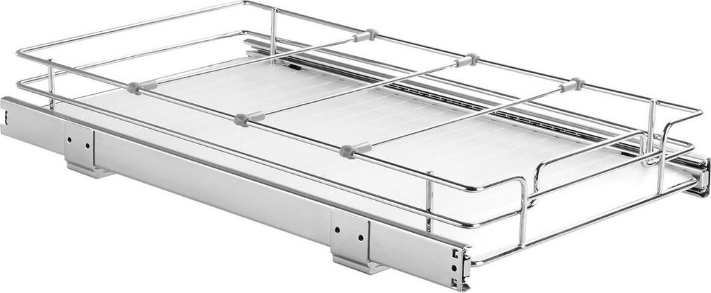 11" B x 21" T Ausziehbarer Schrankorganizer, strapazierfähige ausziehbare Vorratsregale, verchromte Stahlausziehschubladen, Schubladenaufbewahrung...