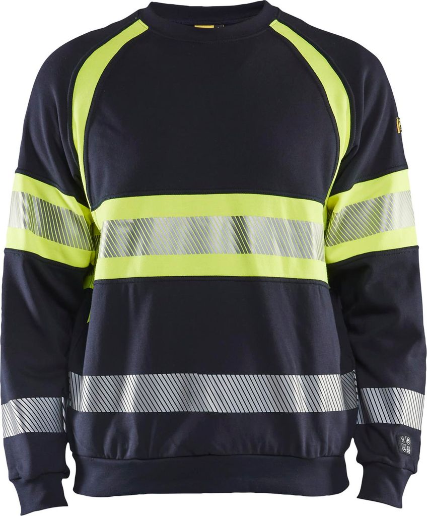 Blakläder Multinorm sweatshirt Marineblau/Gelb 3459 1762, Farbe:marineblau/high vis gelb, Größe:4XL