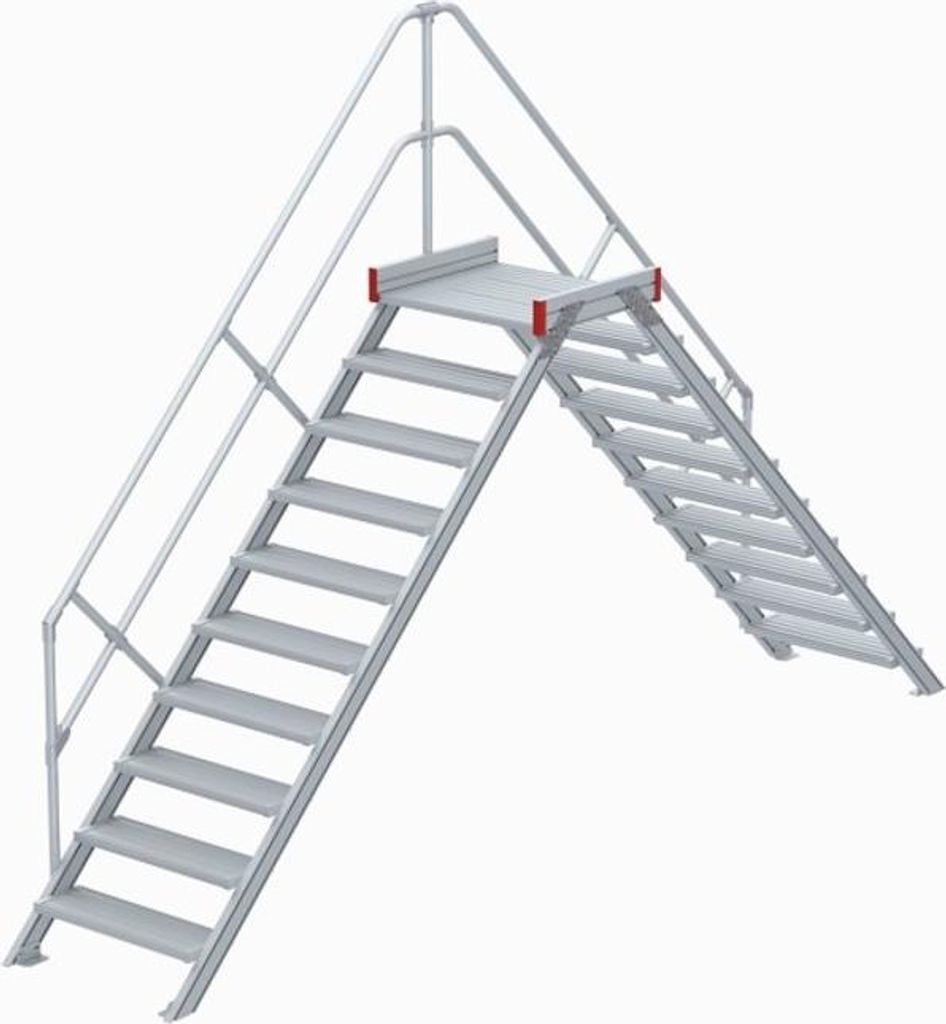 Euroline 512 Überstieg 45° 1000mm Stufenbreite 2x10 Stufen Alu gerieft