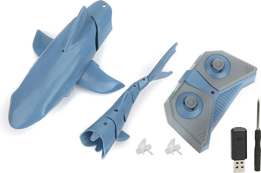 Poisson télécommandé 2,4 GHz à 4 voies jouet aquatique simulant un requin