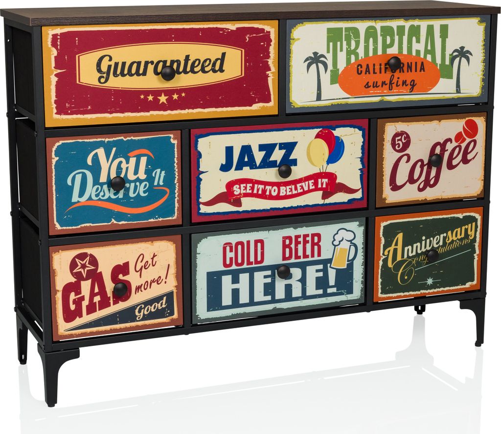 hjh LIVING Kommode mit 8 Schubladen AMERIKO B Sideboard Produktbild 