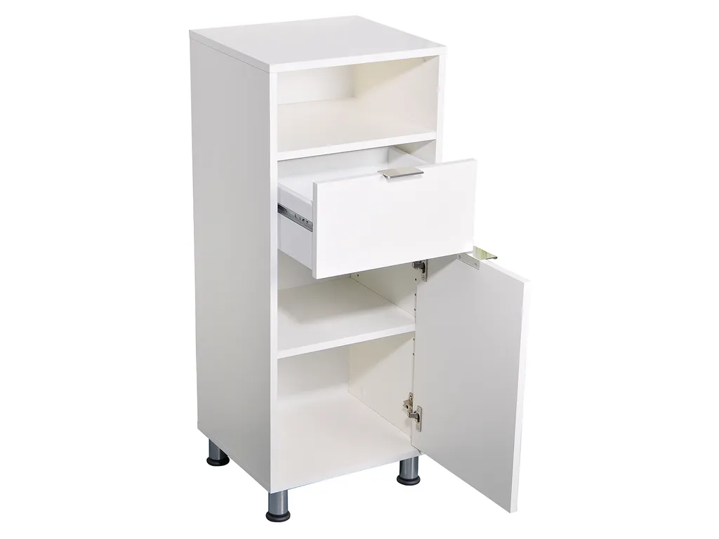 Solution rangement sdb : Meuble bas Lofti blanc 37x90cm - Moderne compact