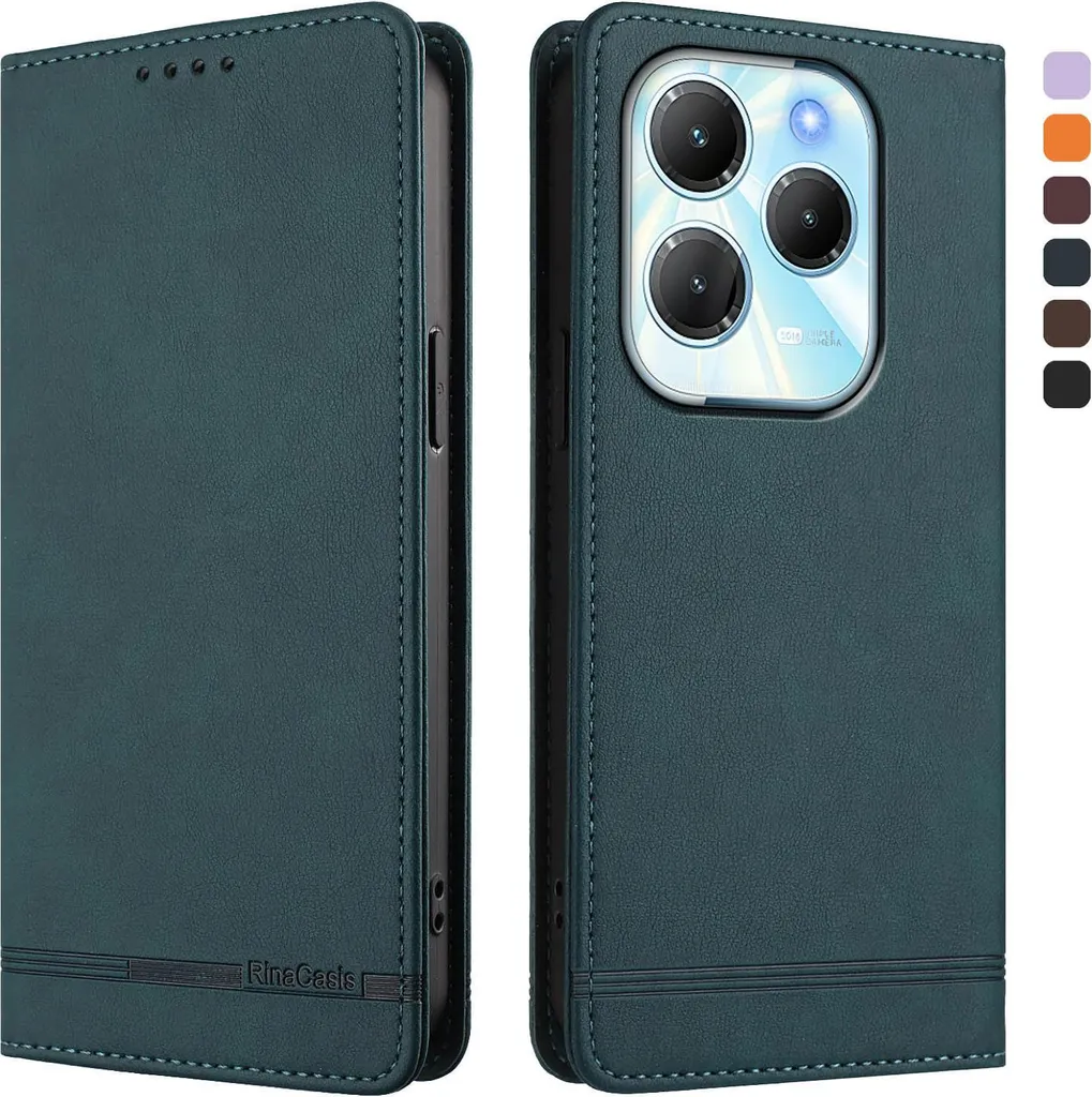 Cover Professionale Infinix Hot 40 Pro Finto Cuoio Verde Supporto