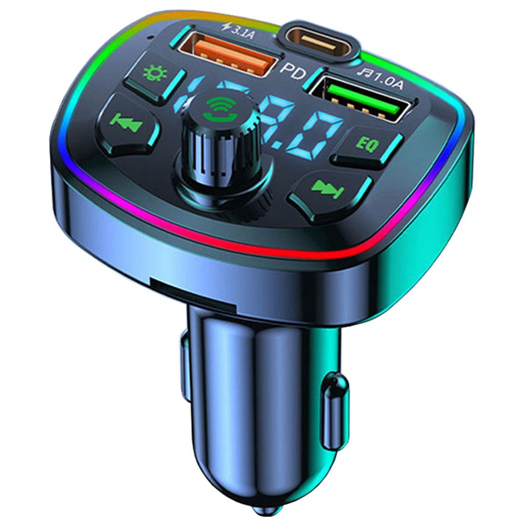 Bluetooth FM-Transmitter, USB / USB-C Zigarettenanzünder-Ladegerät