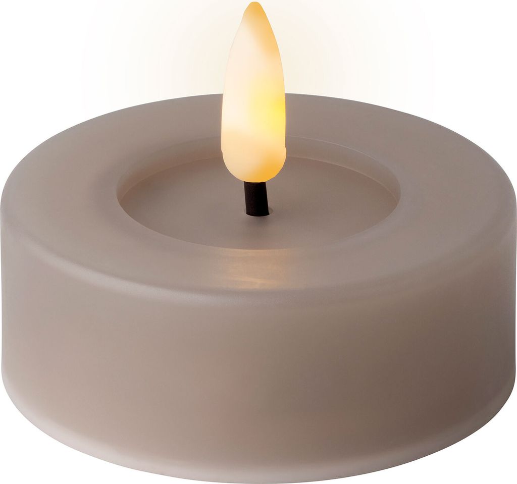 LED Teelichter mit Timer Outdoor 6,5x5cm Grau / Warmweiß 2 Produktbild 