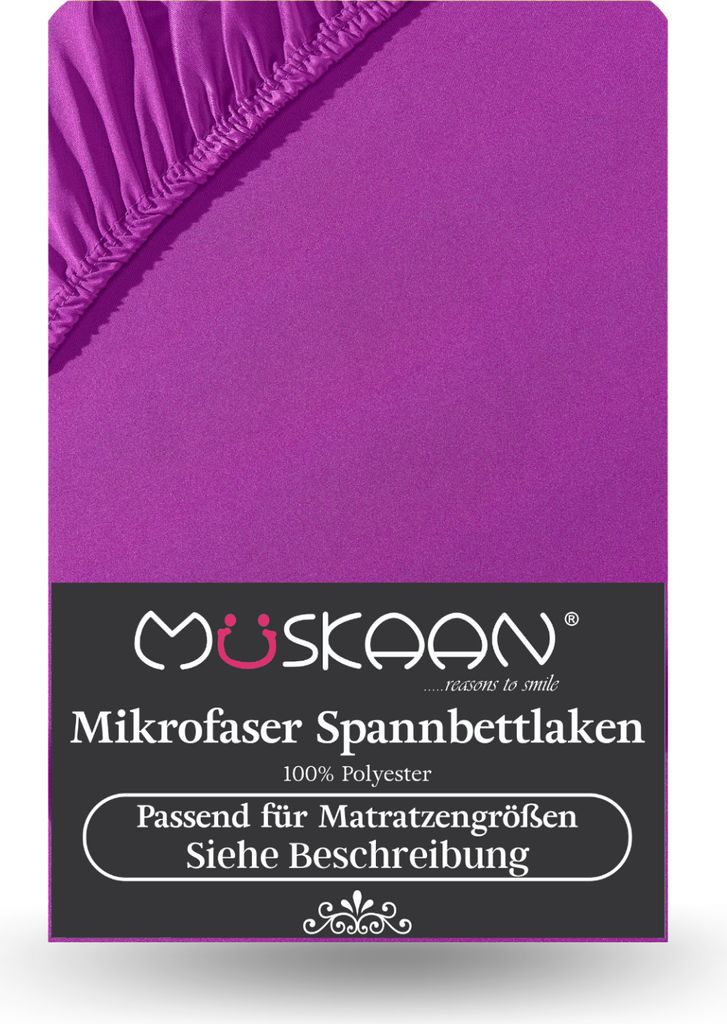Mikrofaser Spannbettlaken 180x200 cm - 200x220 cm + 40 cm Boxspringbett Laken aubergine