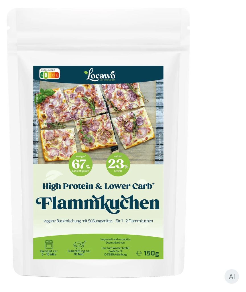 Locawo High Protein Low Carb Flammkuchen Boden | Basis | Produktbild 