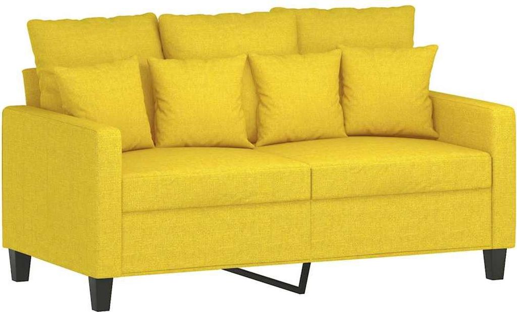 vidaXL 2-Sitzer-Sofa Hellgelb 120 cm Stoff
