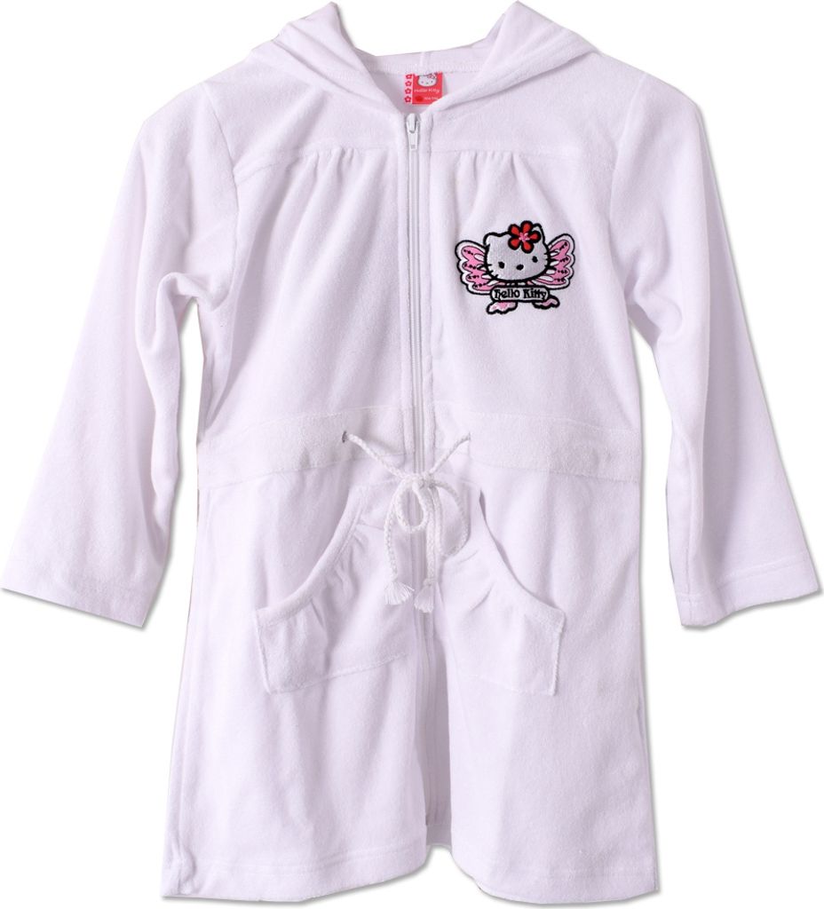 Hello Kitty Motiv Kinder Bademantel Mädchen Morgenmantel Produktbild 