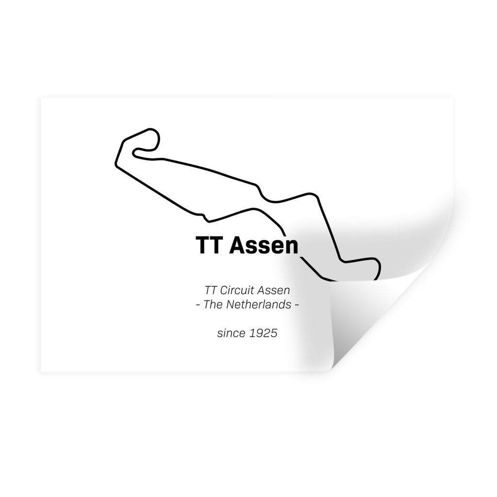 MuchoWow Wandtattoo Wandsticker Wandaufkleber TT Assen - Rundkurs - Niederlande 30x20 cm Selbstklebend und Repositionierbar - Wierderverwendbar -...