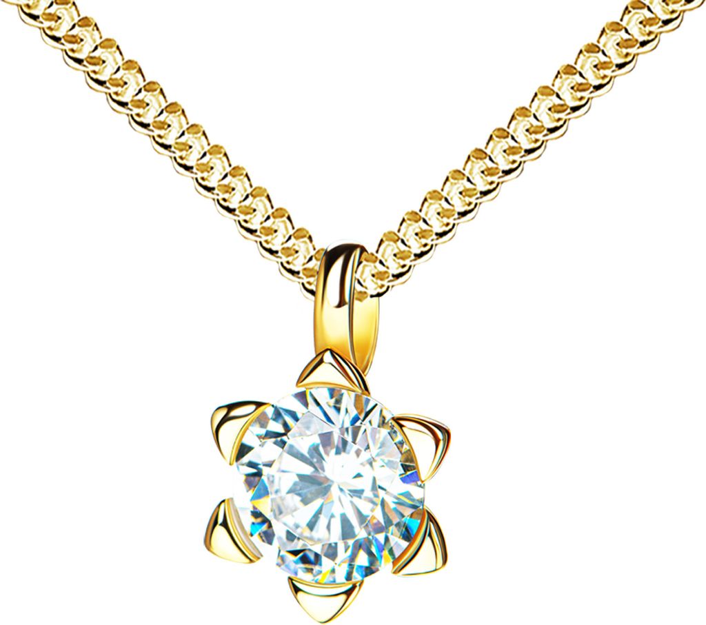 Gold-Anhänger 585 Gelbgold 14 Karat mit Zirkonia-Stein in Produktbild 