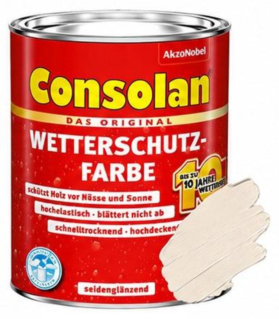 Consolan Wetterschutz-Farbe 0,75 L kieselweiss Produktbild 