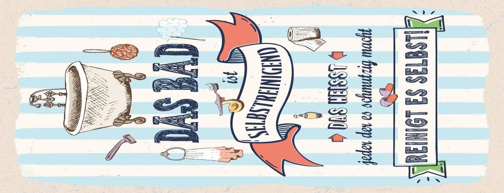 vianmo Blechschild 27x10 cm Das Bad ist selbstreinigend Reinigt es selbst