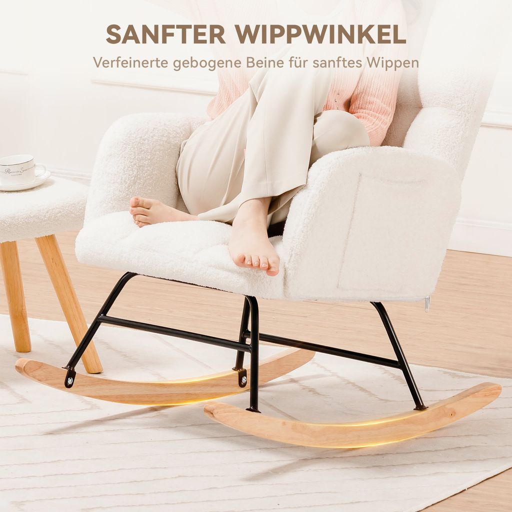 COMHOMA Schaukelstuhl, Relaxsessel mit Armlehnen, Produktbild 7