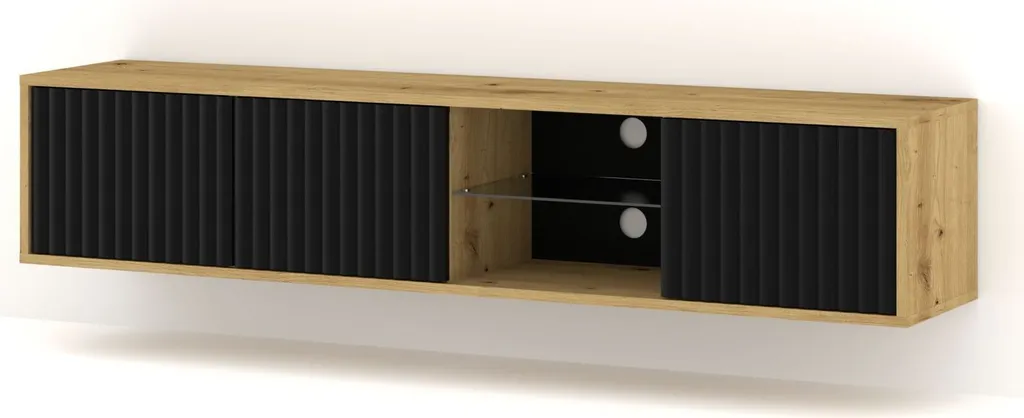 Meuble TV Suspendu MITA 156 cm : Gagnez de l'Espace avec Style et Design