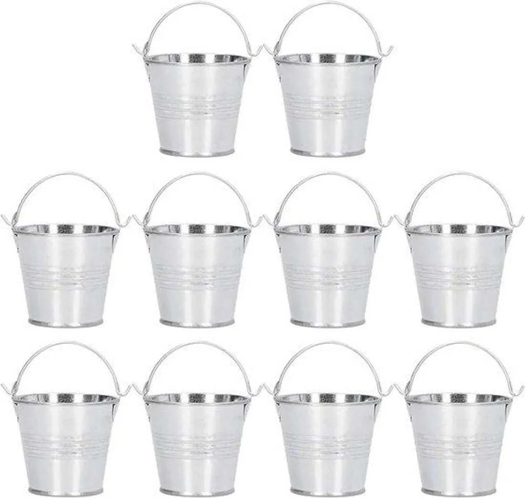 Petits seaux en fonte jaune stables : lot de 10 pour déco durable x10
