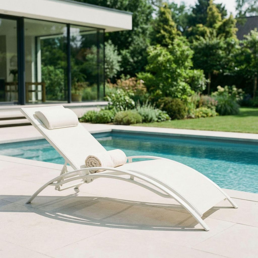 Gartenliege RELAX mit verstellbarer Rückenlehne und Kissen, Produktbild 