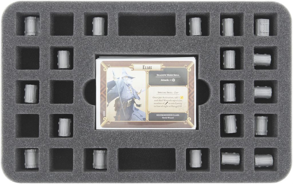 30 mm Half-Size Schaumstoffeinlage für Massive Darkness, 24 Fächer