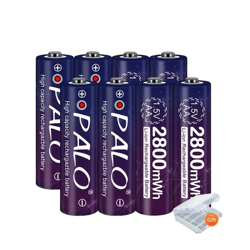 Pile rechargeable AA Lithium-ion 2800mWh - Pack de 8 accus haute capacité