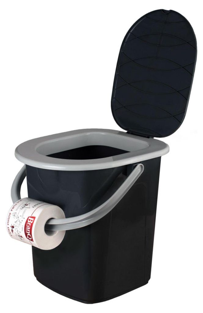 Branq Toiletteneimer Portable mit Deckel - 22L - Anthrazit Produktbild 