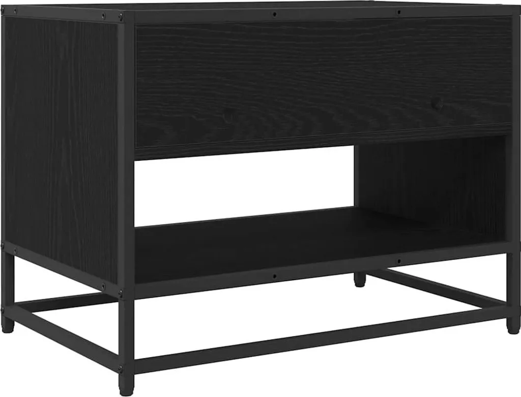 mobile TV vidaXL look rovere nero 61 x 40 x 46 cm materiale a base di legno