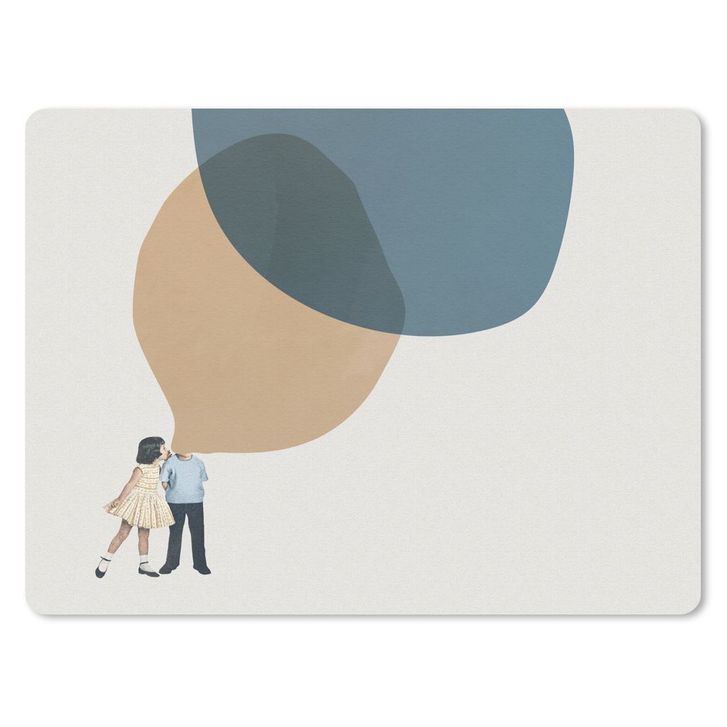 MuchoWow Mauspad Mousepad Wolken - Retro - Mädchen 23x19 cm - Mousepads - Maus Mat - Pad - Mausunterlage - Schreibtischunterlage - Mauspad