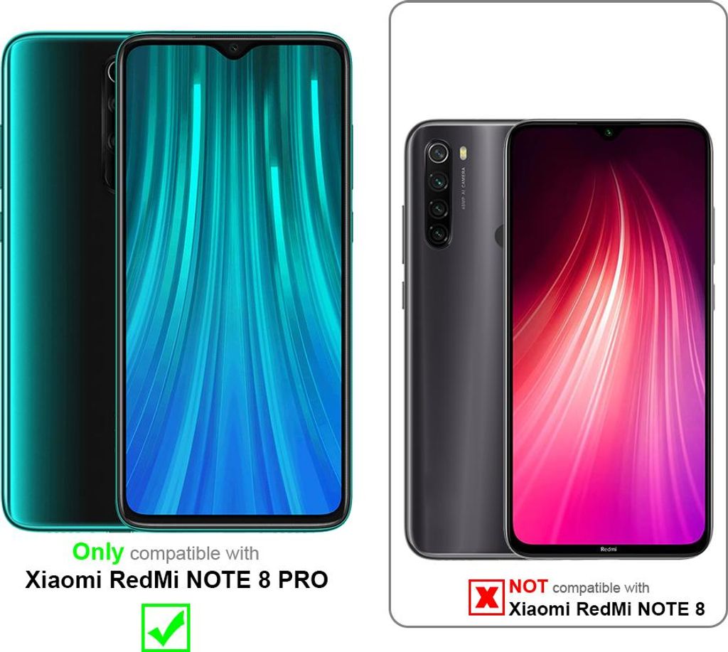 Cadorabo Schutzhülle für Xiaomi RedMi NOTE 8 PRO Hülle in Schwarz Handyhülle Book Case Cover Etui