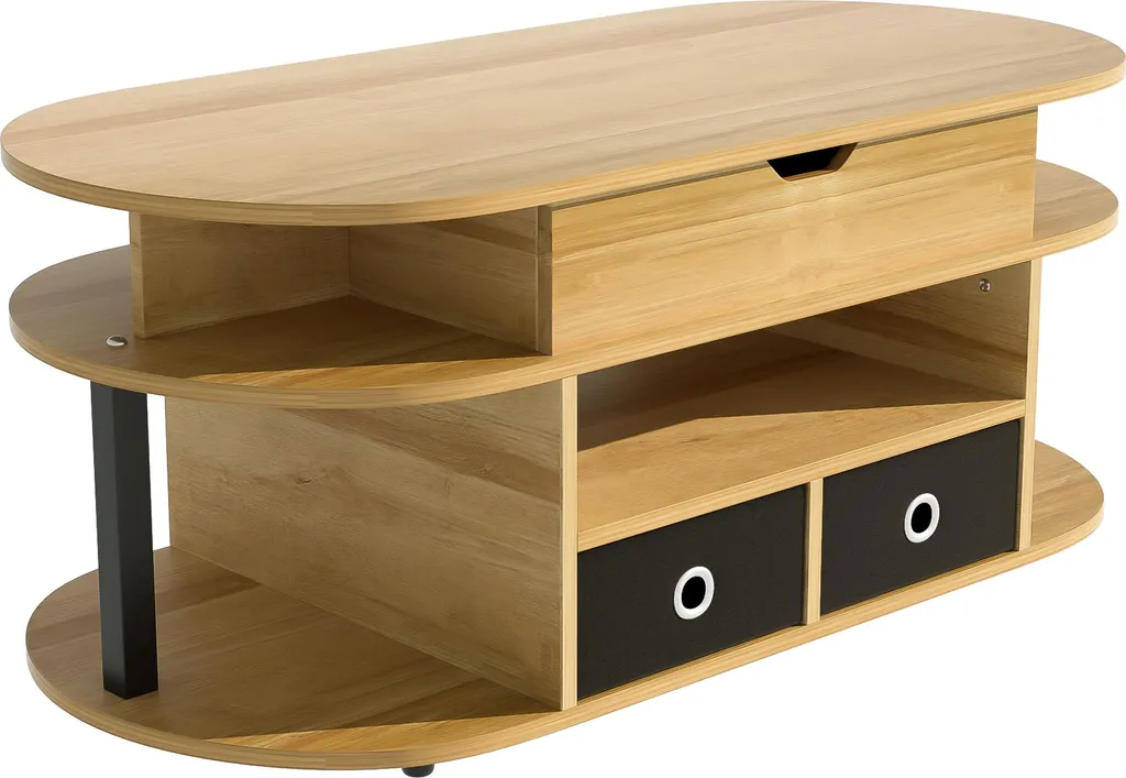 Table basse bureau relevable idéale pour télétravail avec rangements - 12