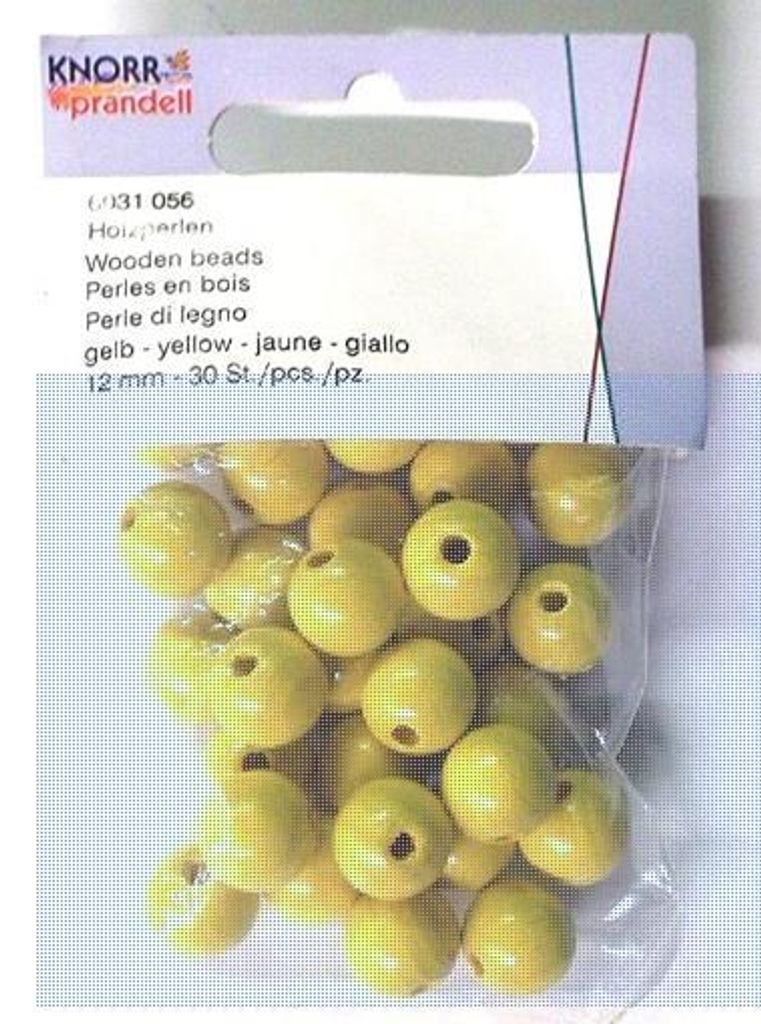 KNORR-PRANDELL Holzperle 12mm gelb 30er 216031056 Produktbild 