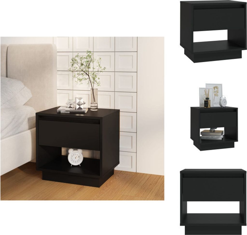 vidaXL Nachttisch Schwarz 45x34x44 cm Holzwerkstoff - Nachttische