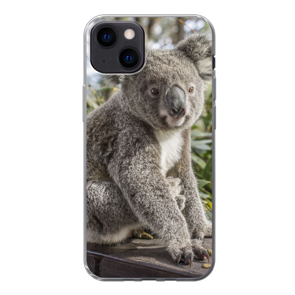 MuchoWow Handyhülle Schutzhülle Hülle für iPhone 13 Koala - Regal - Pflanzen - Kinder - Jungen - Mädchen Silikon Softcase Handy Hülle - Kar...