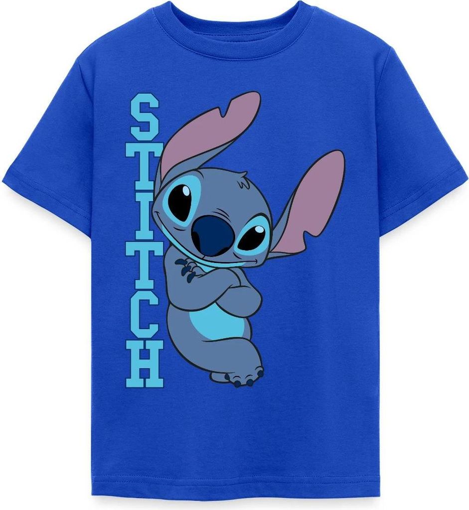 Lilo & Stitch | Stitch Mit Schriftzug Teenager T-Shirt, 152/164 (12-14 Jahre), Royalblau