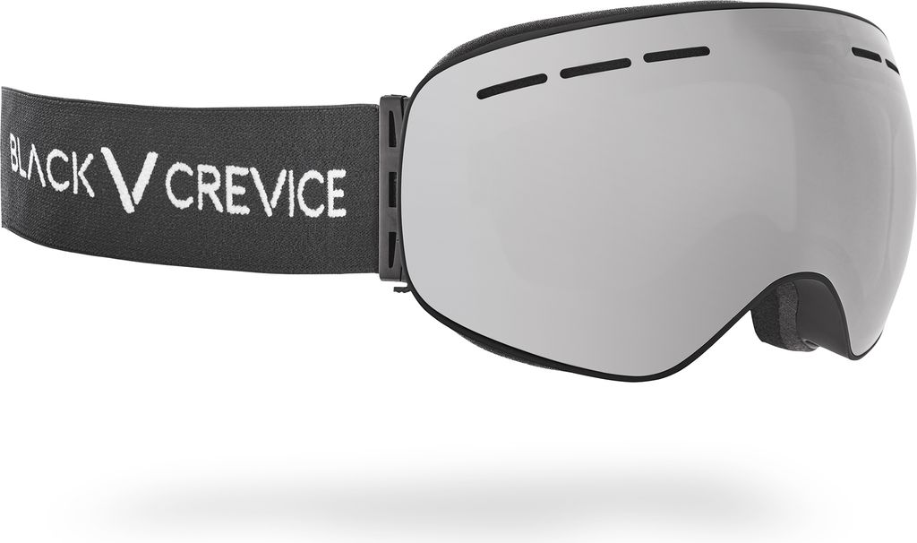BLACK CREVICE - Damen/Herren Skibrille | Farbe: Schwarz | Scheibe: Silber