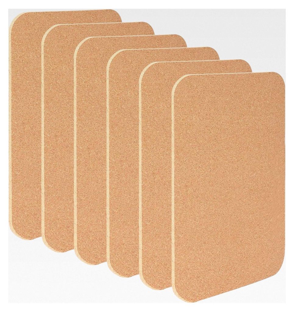 6 Stück Korkuntersetzer 30x20CM für Töpfe, Backbleche, Gitter, Kork Pinnwand 30mm Dick für Wanddekoration DIY Korktisch Korkfliesen Korkplatten...
